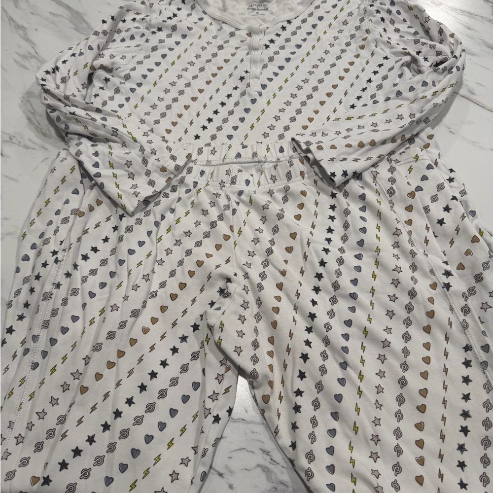 Roller Rabbit Pelton White Pajama Top with Subtle Patterns